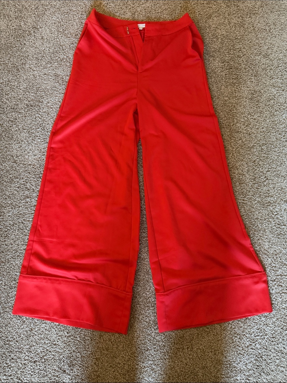Red Wide-Leg Women Pants - ZARA